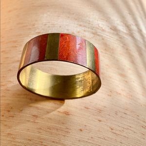 Coral & Brass VINTAGE bangle